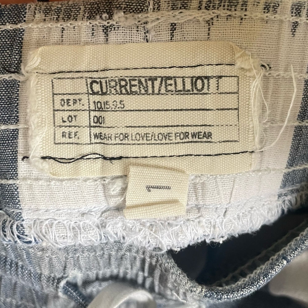 Current/Elliott Blue and White Ankle Cropped Pants - Picture 6 of 9
